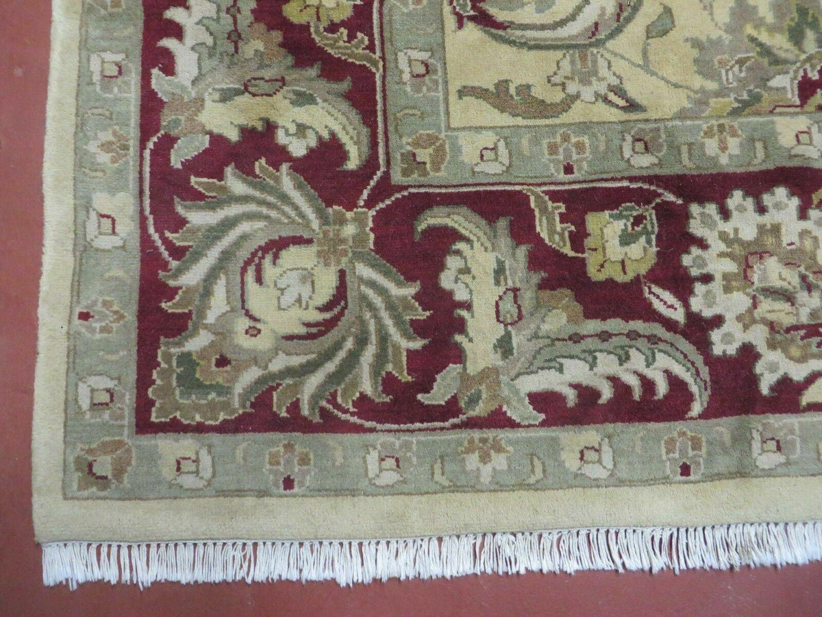 9' X 12' Vintage Handmade India Oriental Jaipur Quality Tea Wash Hand Knotted