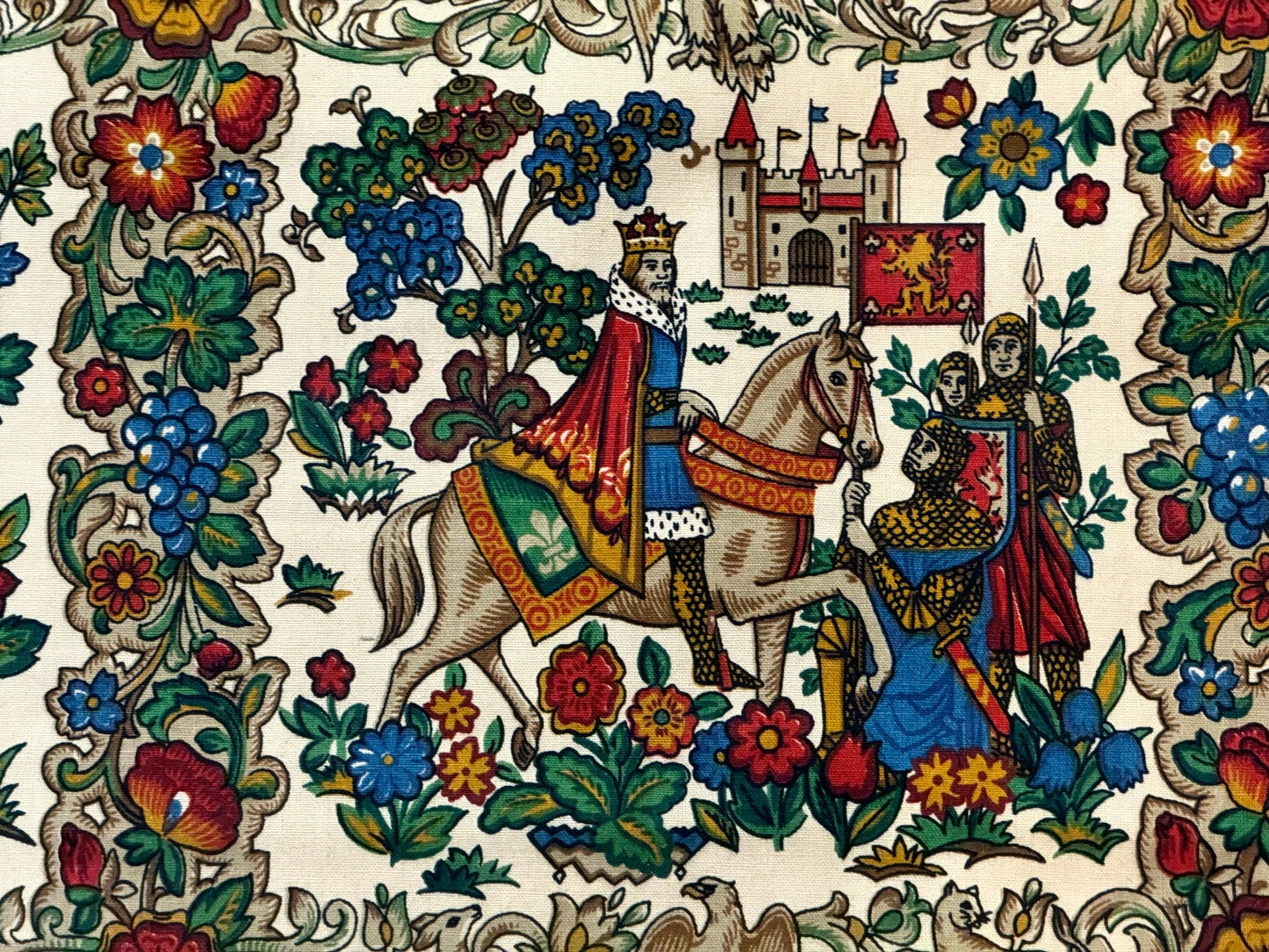 Vintage European Tapestry 4x4, Medievel Design - Nuvé