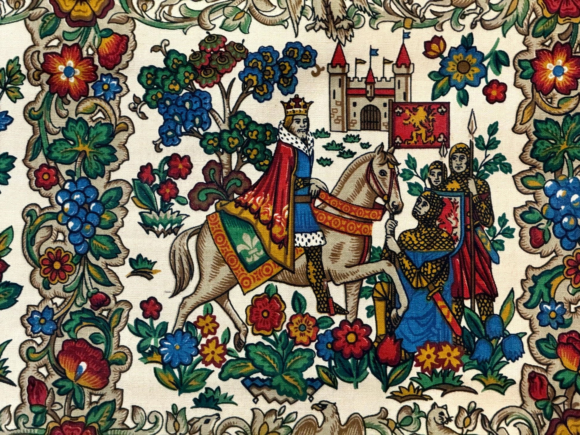 Vintage European Tapestry 4x4, Medievel Design - Nuvé