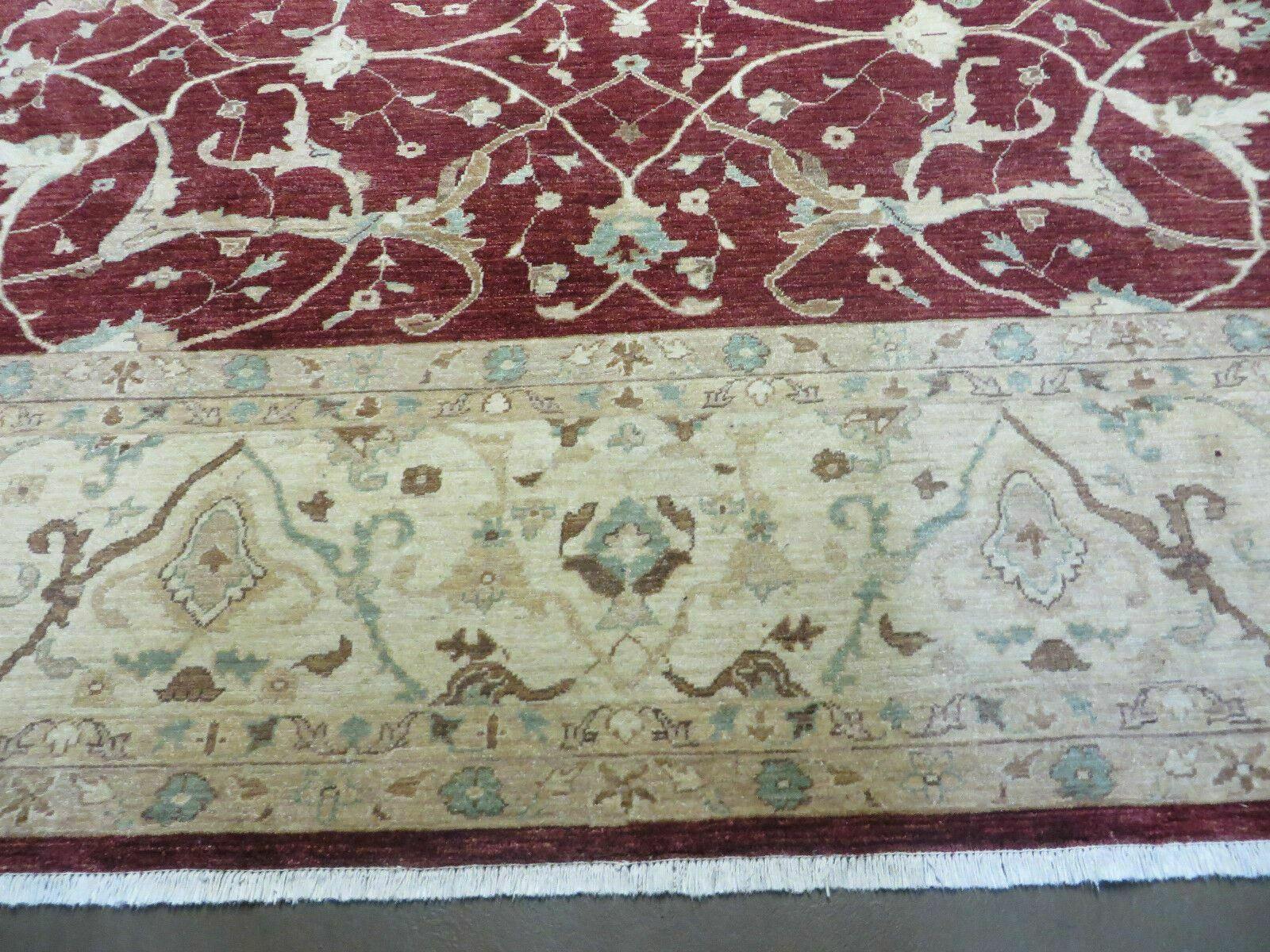 10' X 14' Vintage Handmade PESHAVAR CHOBI Pakistani Agra Wool Carpet Nice - Nuvé