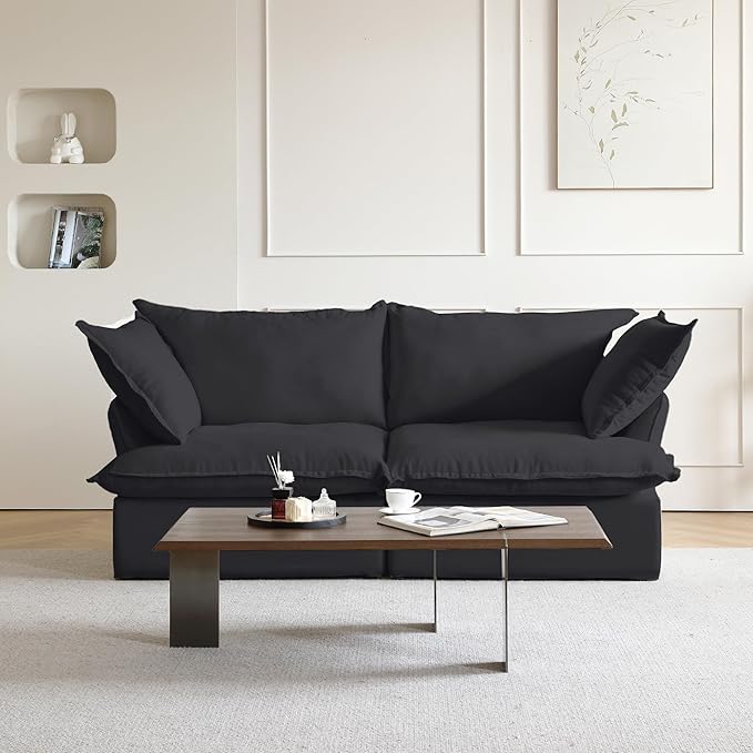 Sabi Modular Boucle Cloud Sofa - Obsidian Black - 2-Seater Sofa - Nuvé