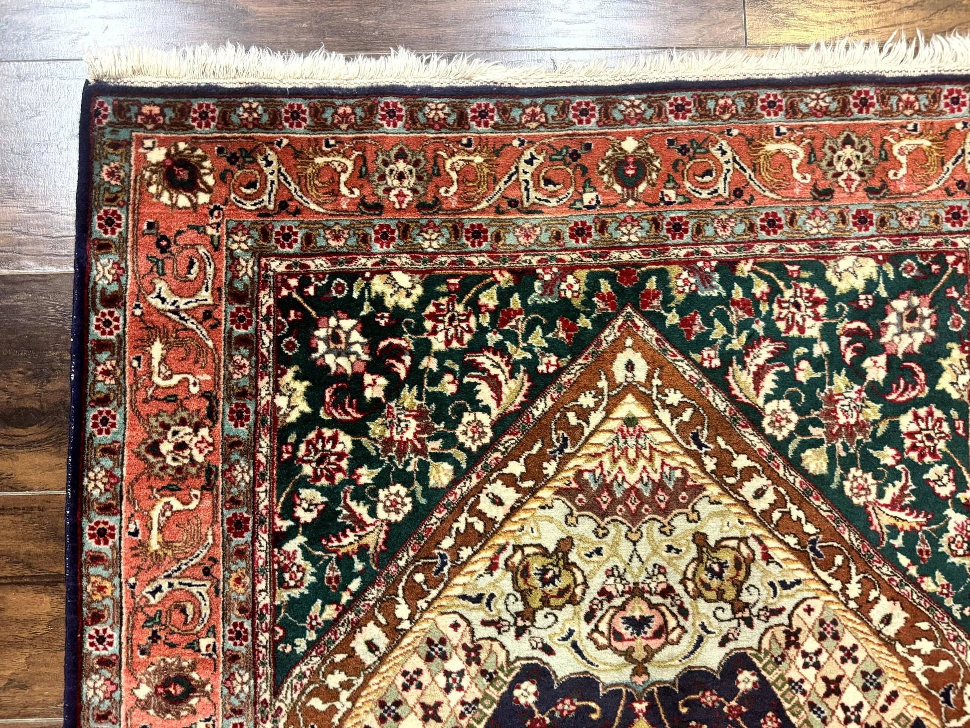 Persian Tabriz Rug 3x4, Navy Blue, Birds, Floral, Prayer Rug, Handmade Wool Rug, Finely Hand Knotted 325 KPSI - Nuvé