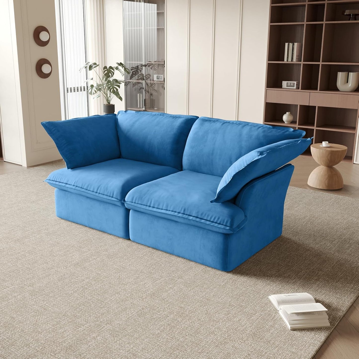 Sabi Modular Boucle Cloud Sofa- Blue - 2-Seater Sofa - Nuvé