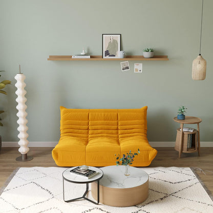 Muku Bouclé Chair - Yellow - 2 Seater - Nuvé