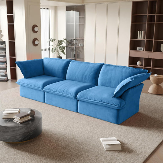 Sabi Modular Boucle Cloud Sofa - Blue - 3-Seater Sofa - Nuvé
