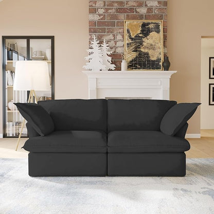 Sabi Modular Boucle Cloud Sofa - Obsidian Black - 2-Seater Sofa - Nuvé