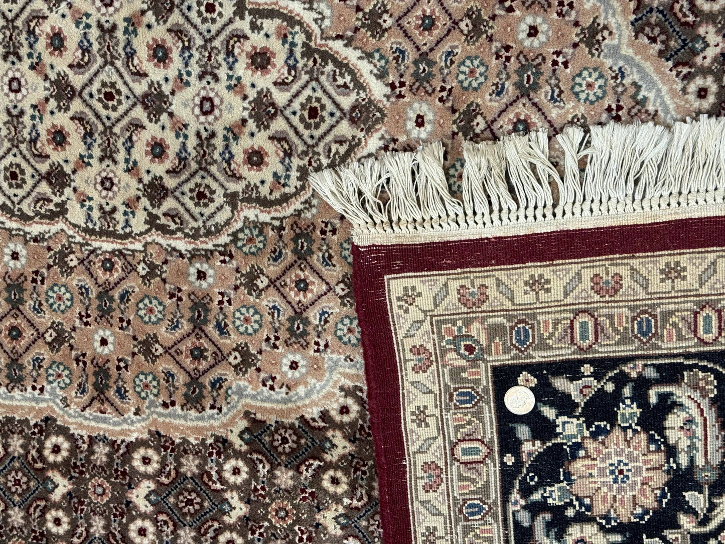Sino Persian Rug 8x10, Herati, Elegant Oriental Carpet, Dark Maroon - Nuvé