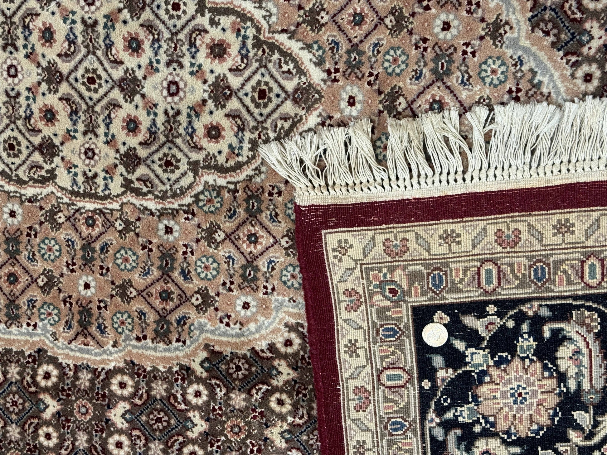 Sino Persian Rug 8x10, Herati, Elegant Oriental Carpet, Dark Maroon - Nuvé