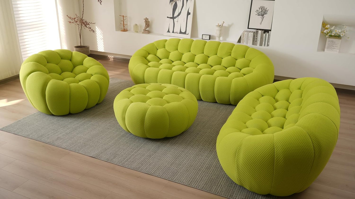 Nuvé® Mitsu Modular Bouclé Cloud Sofa - Lime Green - 1 + 2 + 3 Seater and Ottoman - Nuvé