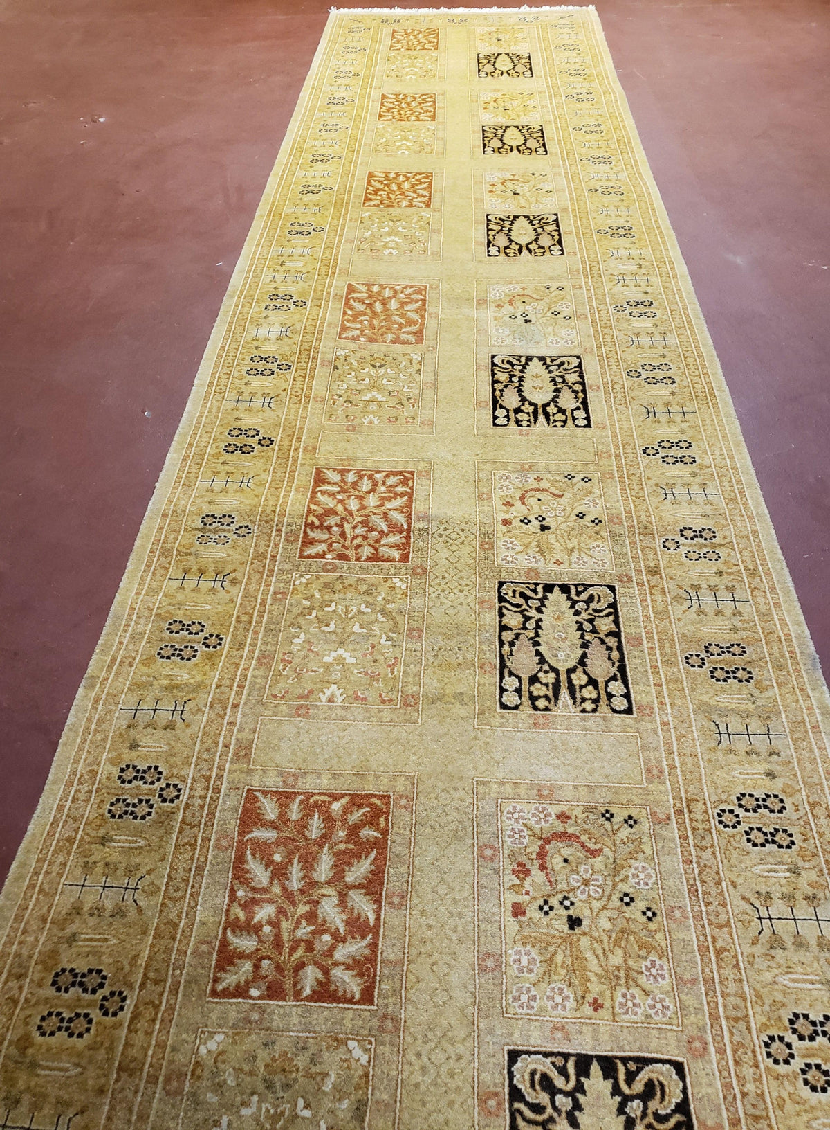 3' 2" x 12 ' 6" Pak Persian Safavieh Runner Haji Jalil Fine Runner Rug 3ft Runner 12ft Runner 13ft Runner Panel Design Runner Hand-Knotted