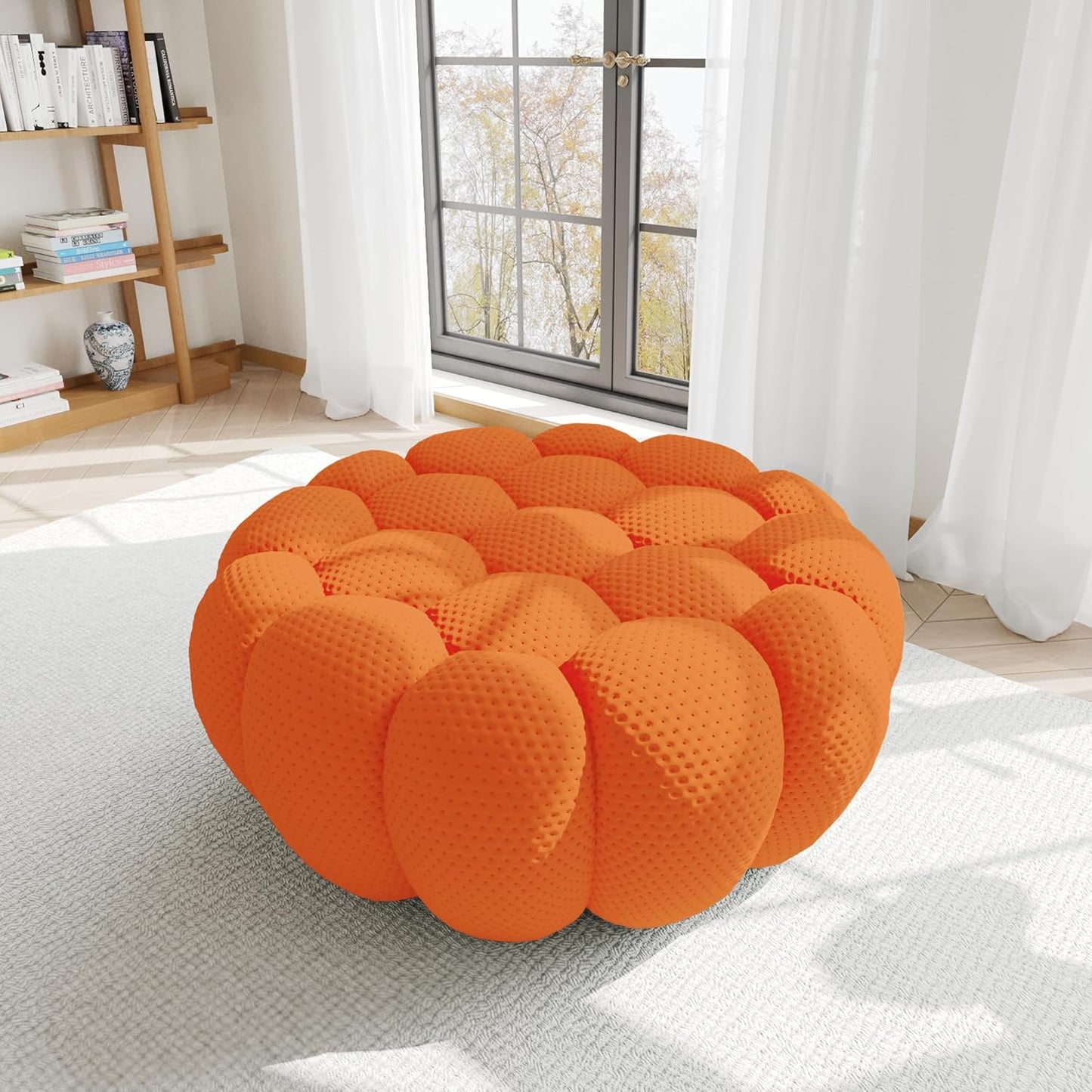 Nuvé® Mitsu Modular Bouclé Cloud Sofa - Orange - Ottoman - Nuvé