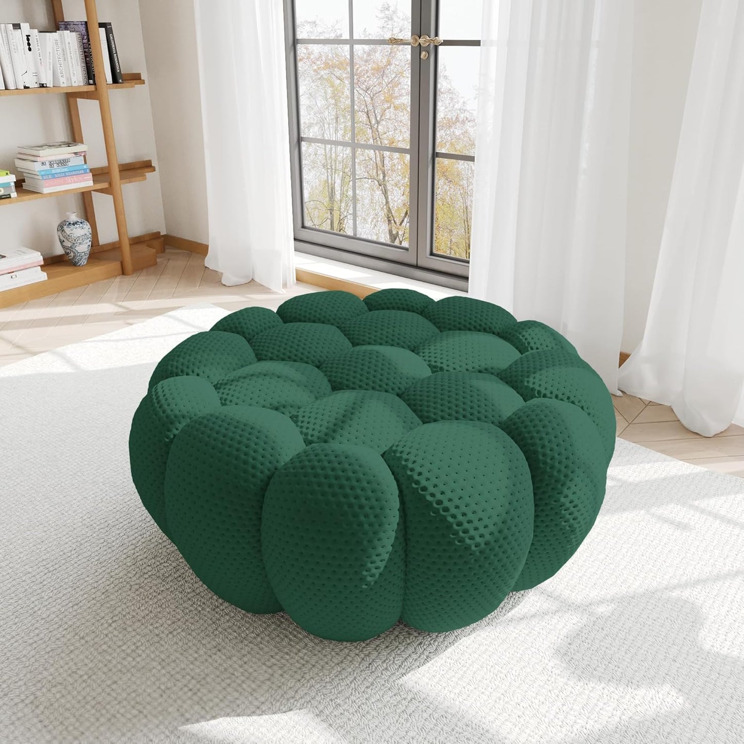 Nuvé® Mitsu Modular Bouclé Cloud Sofa - Dark Green - Ottoman - Nuvé