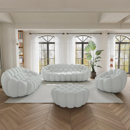 Nuvé® Mitsu Modular Bouclé Cloud Sofa - Light Grey - 1 + 2 + 3 Seater and Ottoman - Nuvé