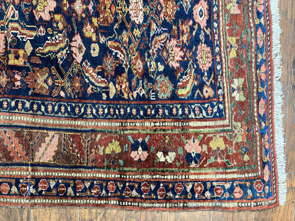 Caucasian Kalegy Rug 6x11, Wide Runner, Wool Hand Knotted Carpet, Navy Blue Tribal Rug, 1920s Antique Rug, 6 x 11 Oriental Carpet - Nuvé