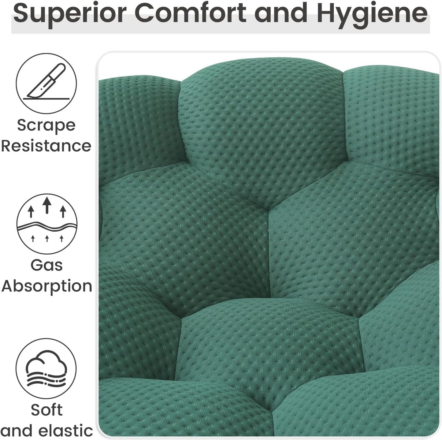 Nuvé® Mitsu Modular Bouclé Cloud Sofa - Dark Green - 2 Seater Sofa - Nuvé