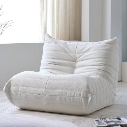 Muku Bouclé Chair - White - Single Seater - Nuvé