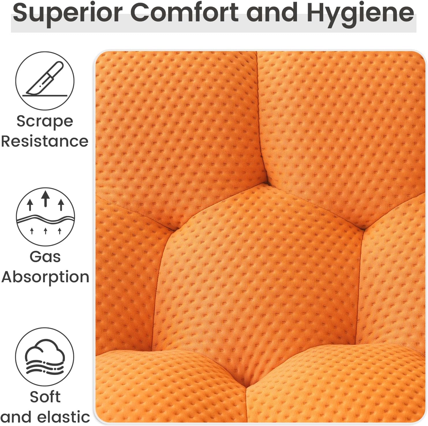 Nuvé® Mitsu Modular Bouclé Cloud Sofa - Orange - 3-Seater Sofa - Nuvé