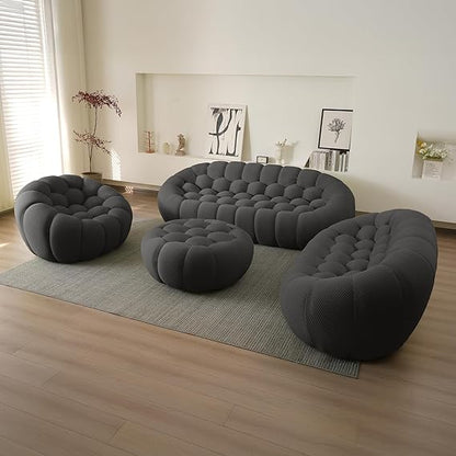 Nuvé® Mitsu Modular Bouclé Cloud Sofa - Dark Grey - 1 + 2 + 3 Seater and Ottoman - Nuvé
