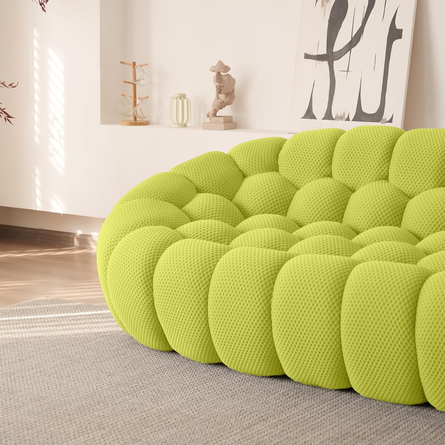 Nuvé® Mitsu Modular Bouclé Cloud Sofa - Lime Green - 2 Seater Sofa - Nuvé