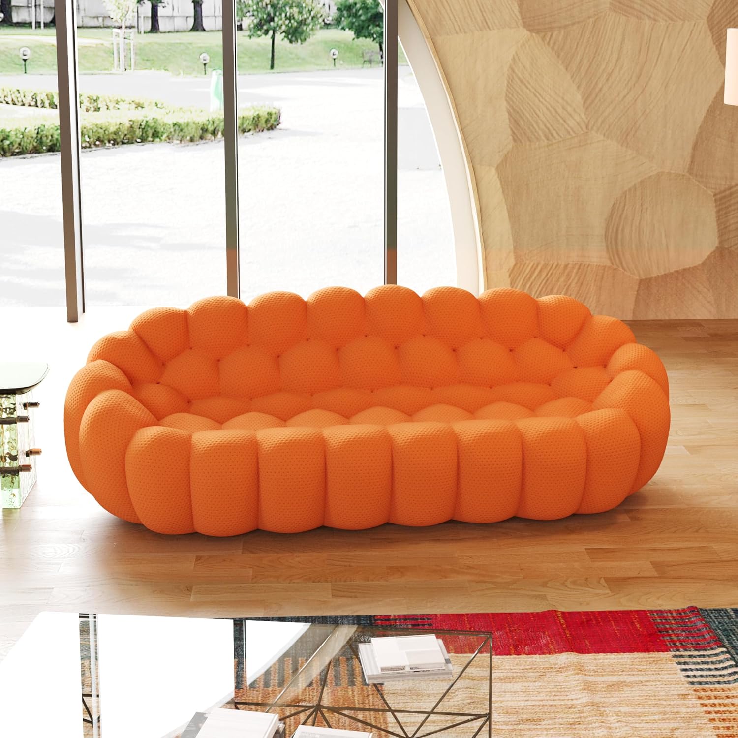 Nuvé® Mitsu Modular Bouclé Cloud Sofa - Orange - 3-Seater Sofa - Nuvé