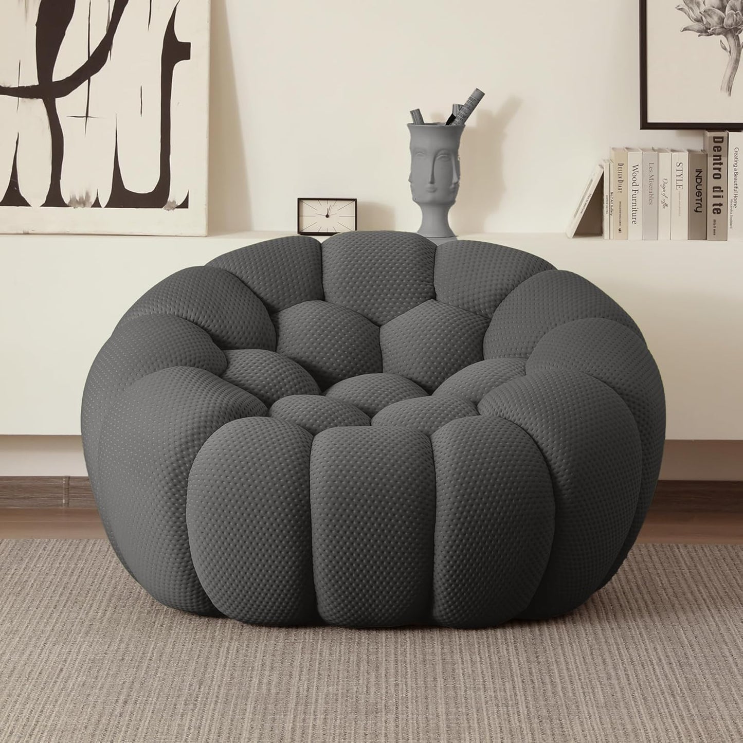 Nuvé® Mitsu Modular Bouclé Cloud Sofa - Dark Grey - Single Seater - Nuvé