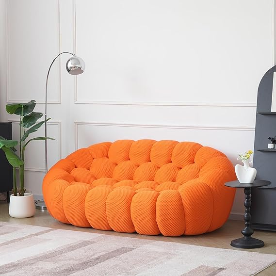 Nuvé® Mitsu Modular Bouclé Cloud Sofa - Orange - 2 Seater Sofa - Nuvé