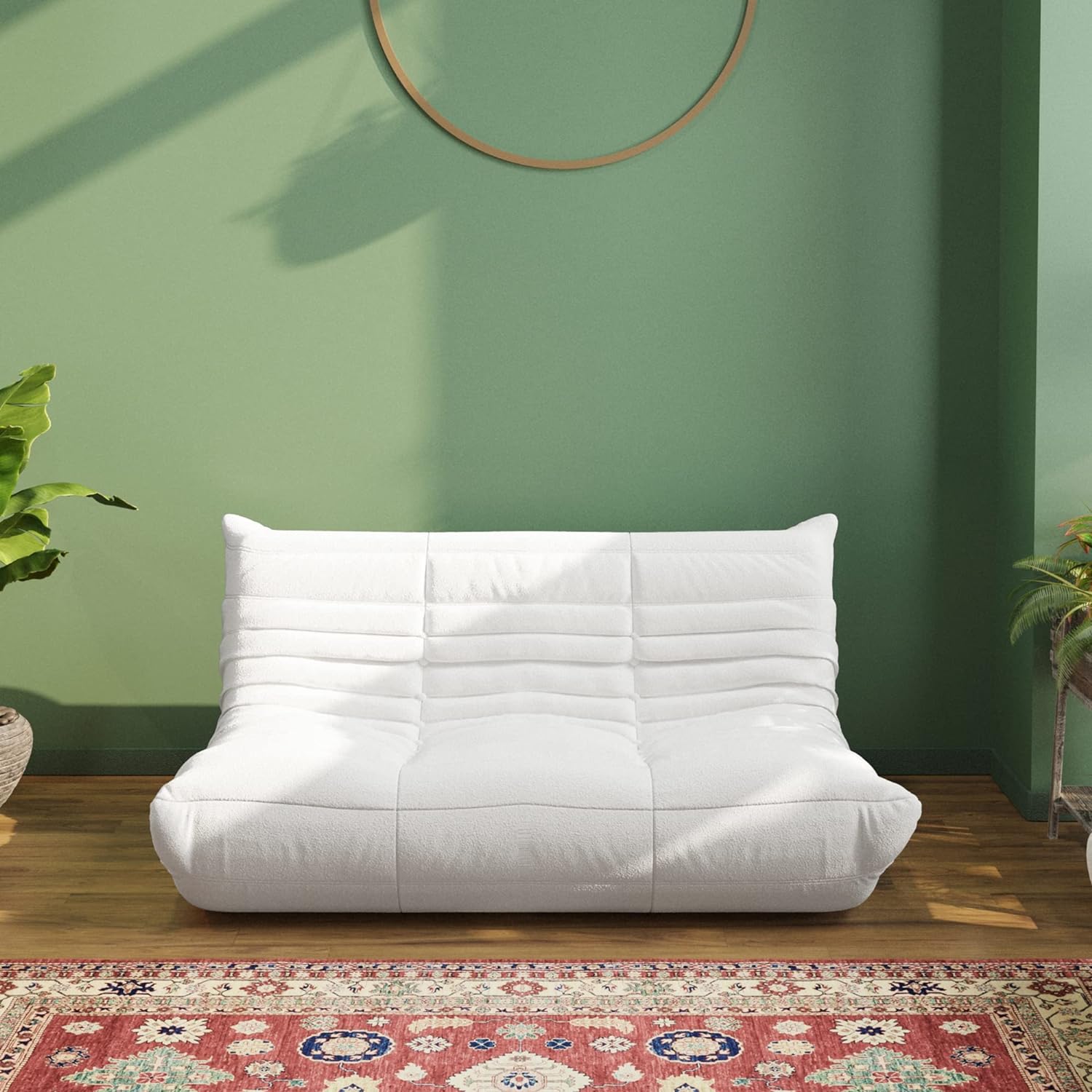 Muku Bouclé Chair - White - 2 Seater - Nuvé