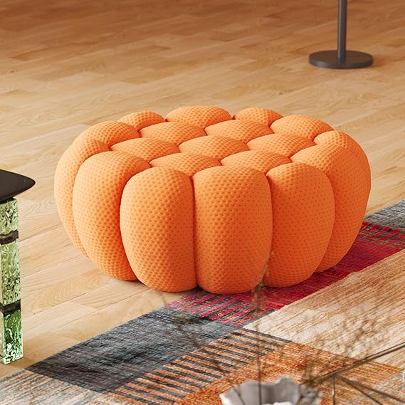 Nuvé® Mitsu Modular Bouclé Cloud Sofa - Orange - Ottoman - Nuvé