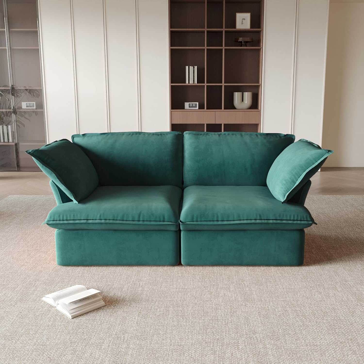 Sabi Modular Boucle Cloud Sofa - Green - 2-Seater Sofa - Nuvé
