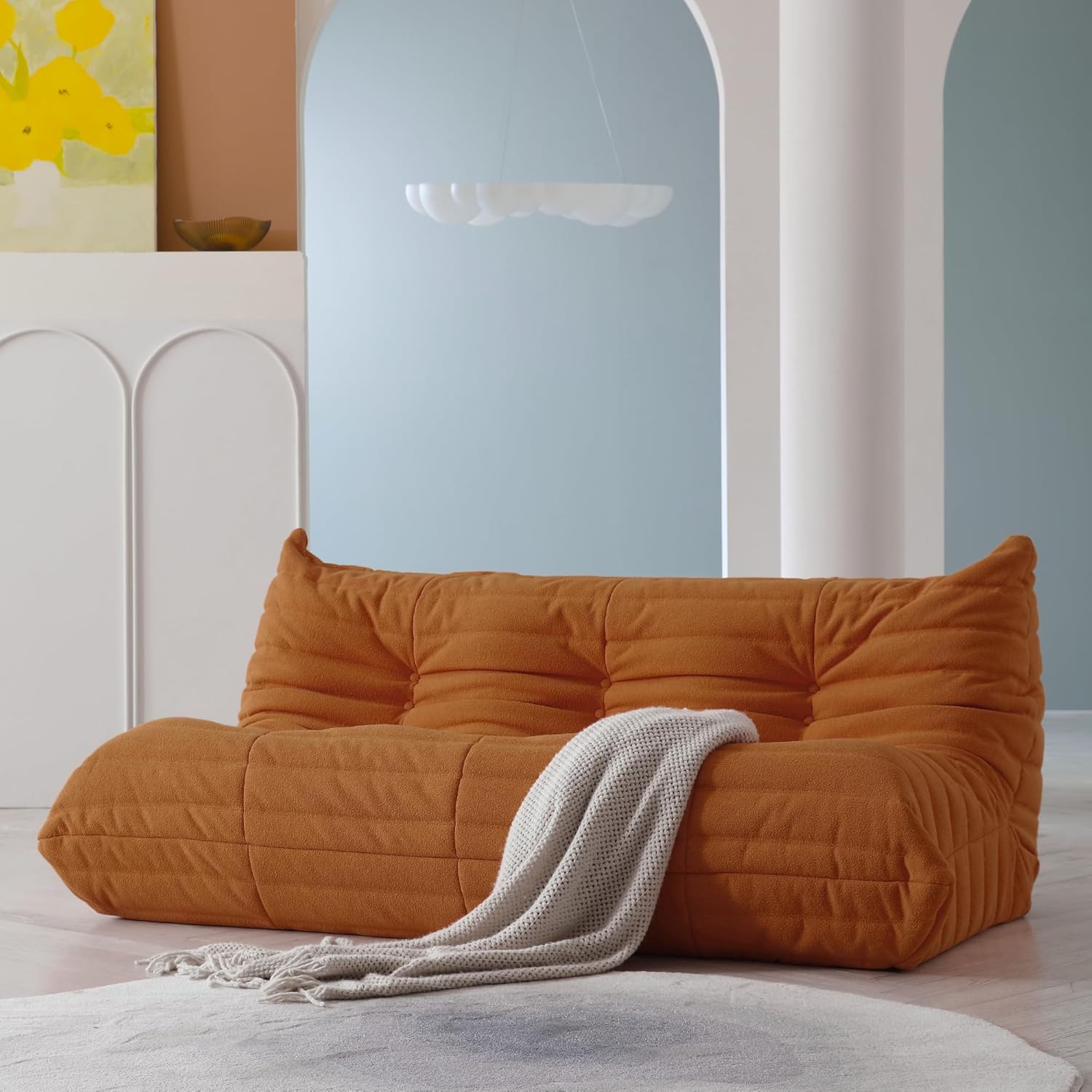 Muku Bouclé Chair - Light Brown - 3 Seater - Nuvé