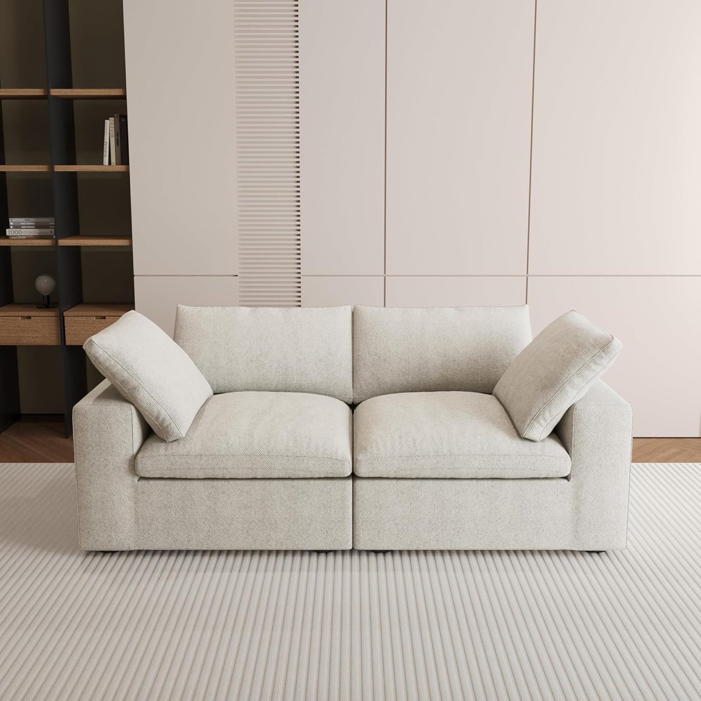 Nuvé® Solace Modular Bouclé Cloud Sofa - Khaki - 2-Seater Sofa - Nuvé