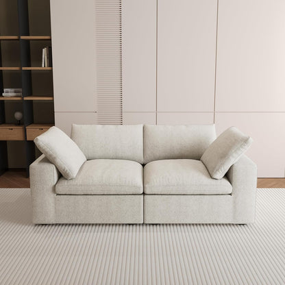 Nuvé® Solace Modular Bouclé Cloud Sofa - Khaki - 2-Seater Sofa - Nuvé