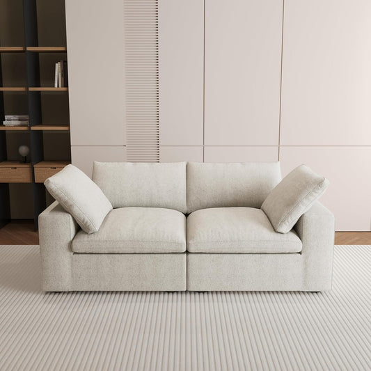 Nuvé® Solace Modular Bouclé Cloud Sofa - Khaki - 2-Seater Sofa - Nuvé
