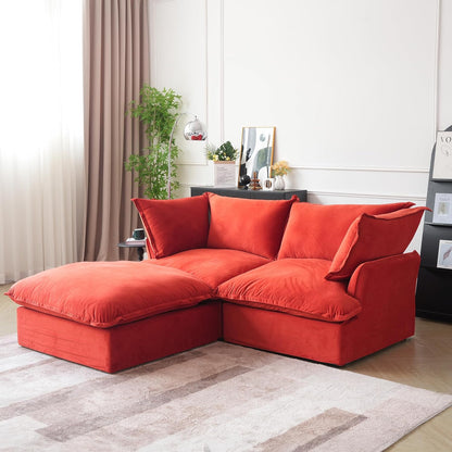 Sabi Modular Boucle Cloud Sofa - Red - Single Seater Sofa - Nuvé