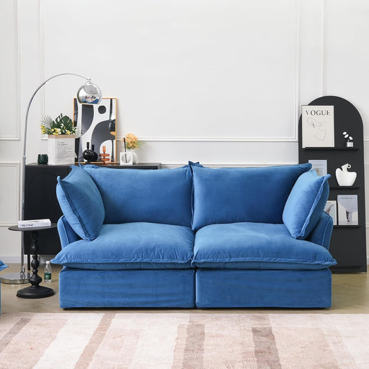 Sabi Modular Boucle Cloud Sofa- Blue - 2-Seater Sofa - Nuvé