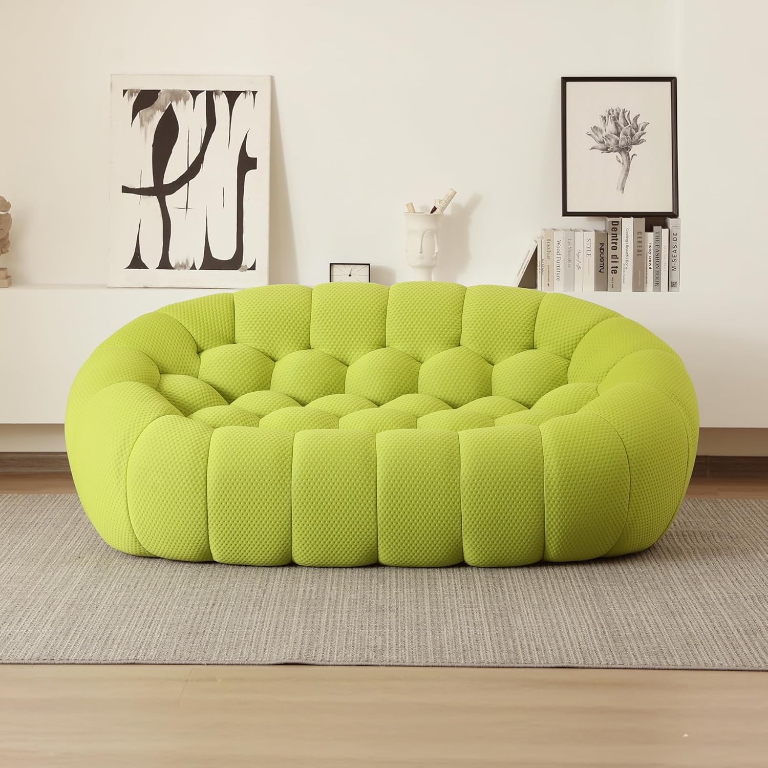Nuvé® Mitsu Modular Bouclé Cloud Sofa - Lime Green - 2 Seater Sofa - Nuvé
