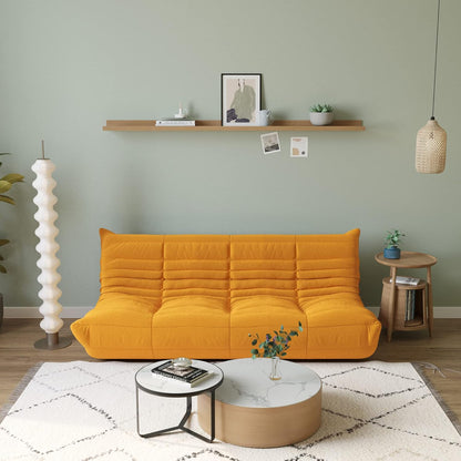 Muku Bouclé Chair - Yellow - 3 Seater - Nuvé