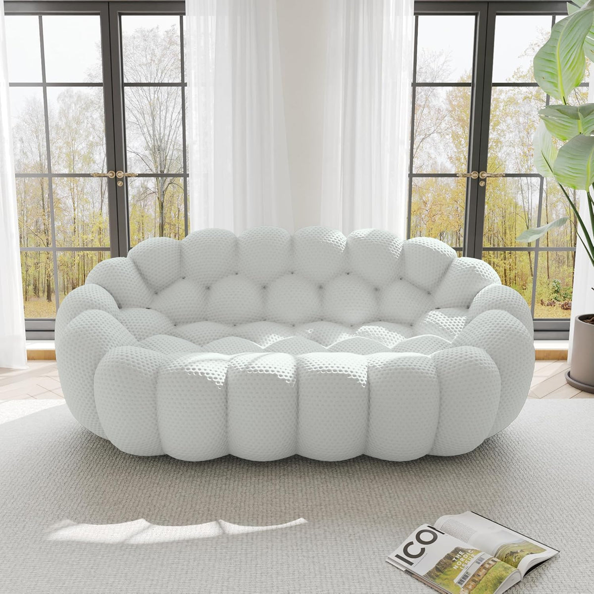 Nuvé® Mitsu Modular Bouclé Cloud Sofa - Light Grey - 2 Seater Sofa - Nuvé
