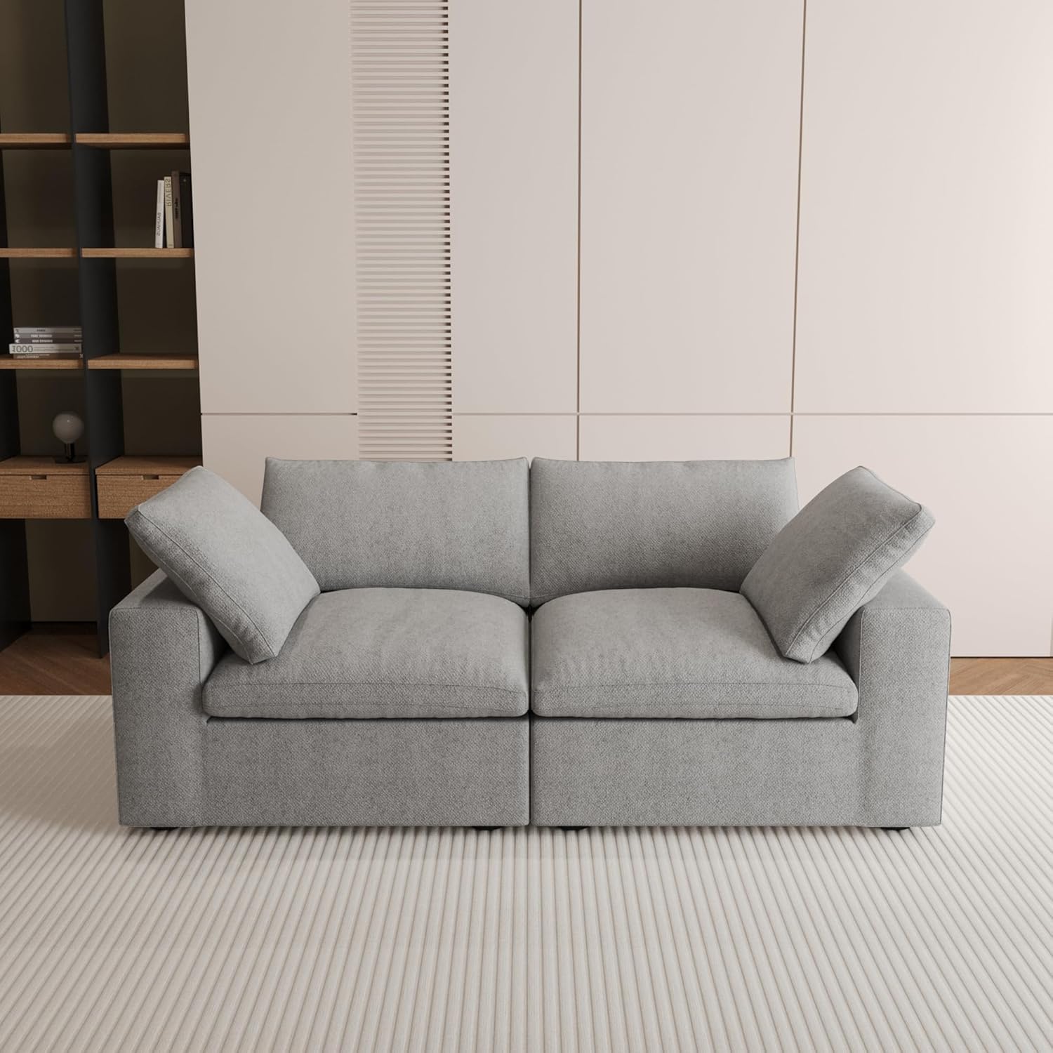 Nuvé® Solace Modular Bouclé Cloud Sofa - Space Grey - 2-Seater Sofa - Nuvé