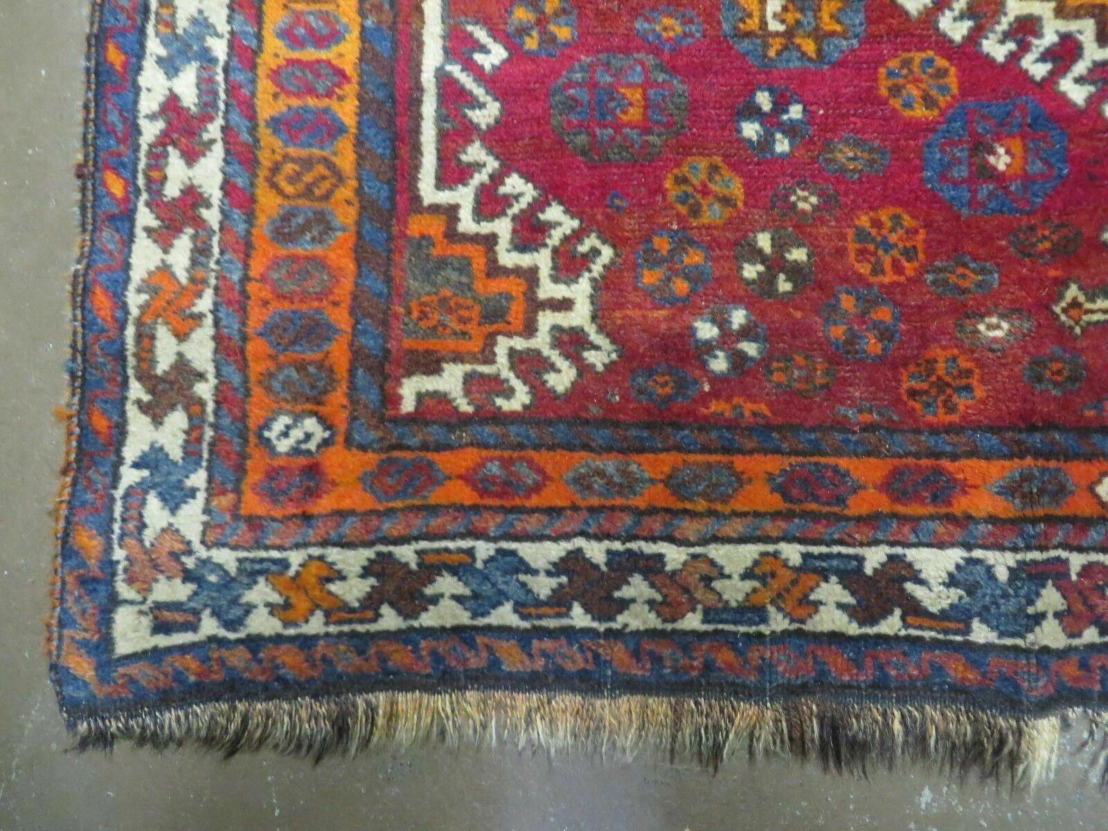 4' X 7' Antique Handmade Tribal Turkish Wool Rug Nice - Nuvé