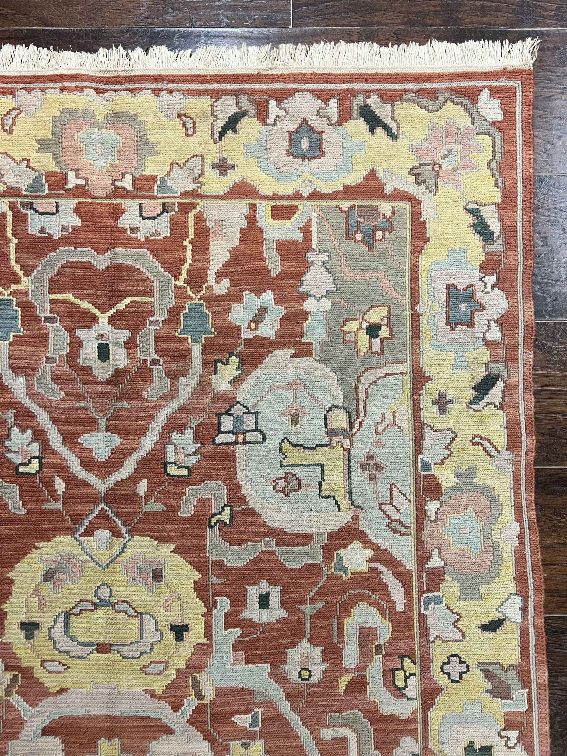 Turkish Flatweave Kilim Rug 4x6, Geometric Wool Handmade Carpet, Vintage - Nuvé