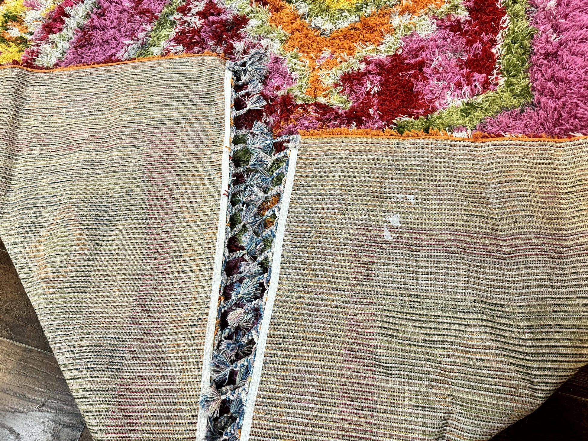 Colorful Shag Rug 8x10, Fuchsia and Multicolor - Nuvé