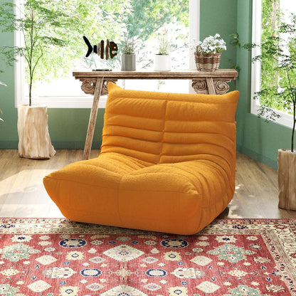 Muku Bouclé Chair - Yellow - Single Seater - Nuvé