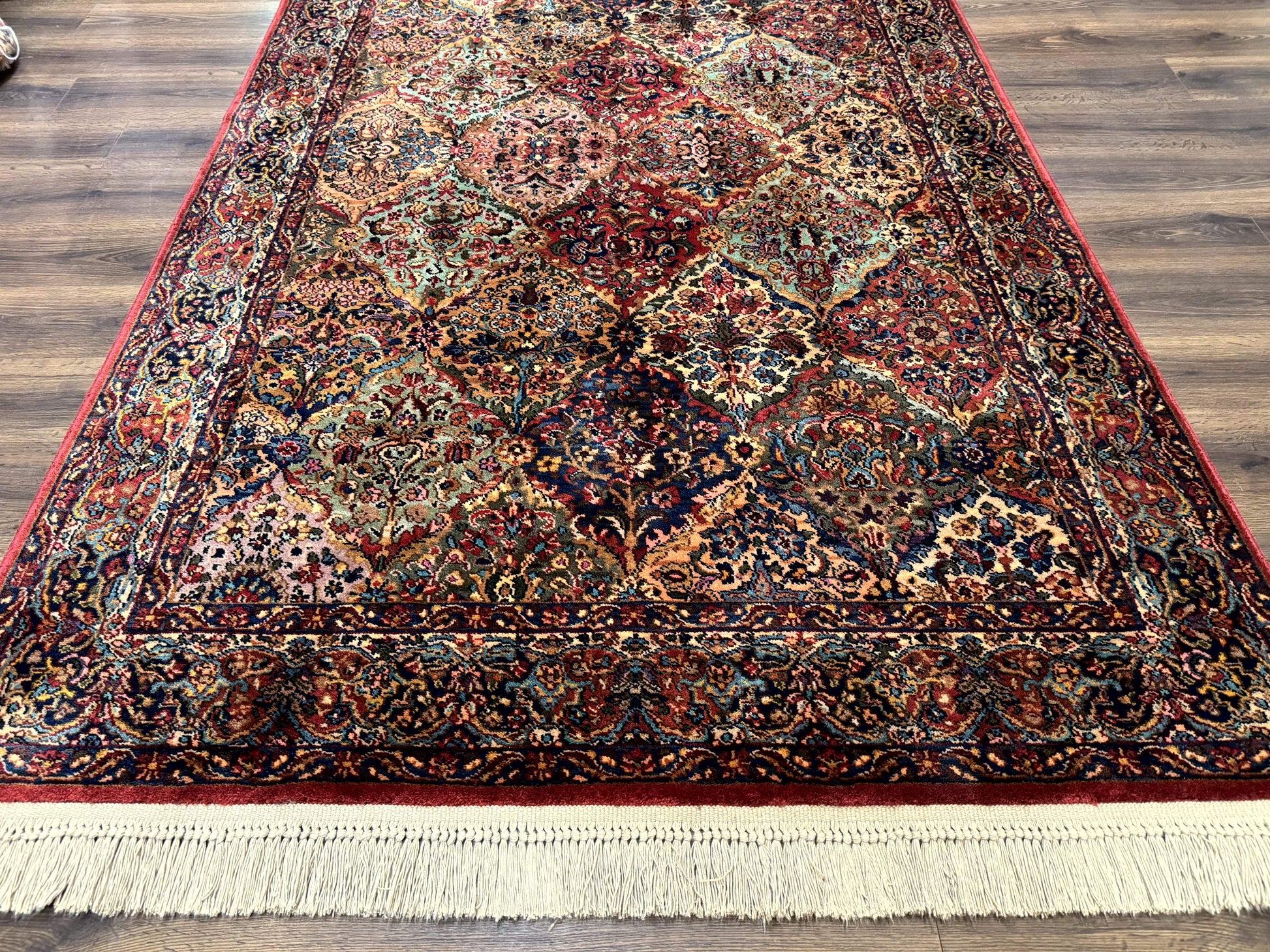 5.9 x 9 Karastan Rug Multicolor Panel Kirman #717, Original 700 Series, Wool - Nuvé