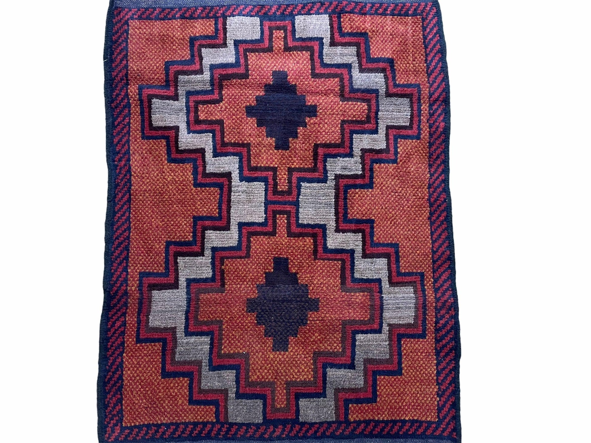 3X5 Vintage Handmade Tribal Wool Rug Balouchi Rug Afghan Rug Red 2' 8" X 4' 8" - Nuvé