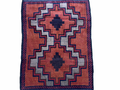 3X5 Vintage Handmade Tribal Wool Rug Balouchi Rug Afghan Rug Red 2' 8" X 4' 8" - Nuvé