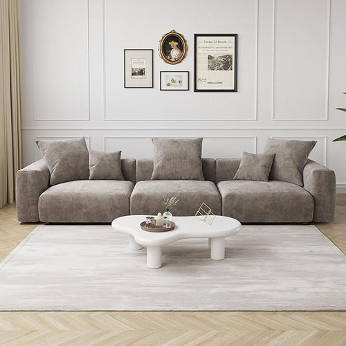 Kanso Corduroy Modular Bouclé Cloud Couch - Brown - 3-Seater Sofa - Nuvé