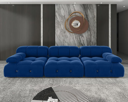 Nuvé® Takumi Velvet Modular Bouclé Cloud Sofa - Blue - 3 Seater Sofa - Nuvé