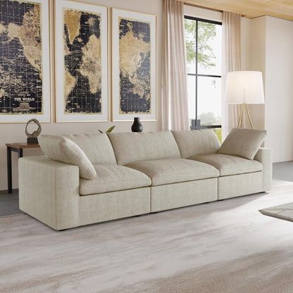 Nuvé® Solace Modular Bouclé Cloud Sofa - Khaki - 3-Seater Sofa - Nuvé