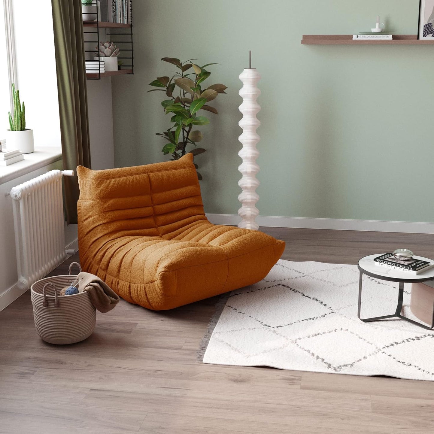 Muku Bouclé Chair - Light Brown - Single Seater - Nuvé